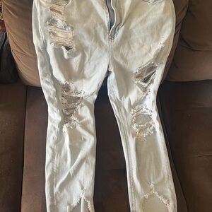 American Eagle Outfitters Blue Skinny Jeans Distressed